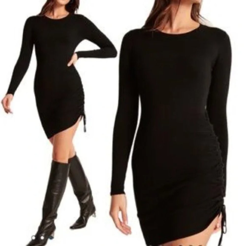 Abercrombie & Fitch Black Asymmetrical Mini Dress, Size Small Petite NWOT